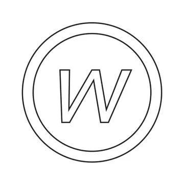 Basic font letter w icon Illustration design Ilustración de archivo