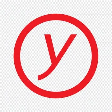 Basic font letter y icon Illustration design Stock Illustration