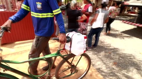 Basic Food Kit Distribution in Planaltina Goias Stock Footage 254506236