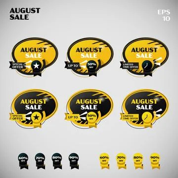 Basic Form of Circle August Sale Stock Illustration