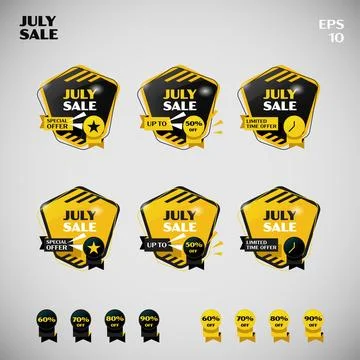 Basic Form of Hexagon july Sale Stock Illustration