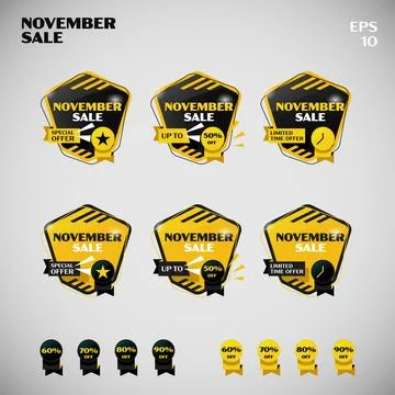 Basic Form of Hexagon November Sale Stock Illustration