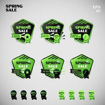 Basic Form of Hexagon Spring Sale Stock Illustration