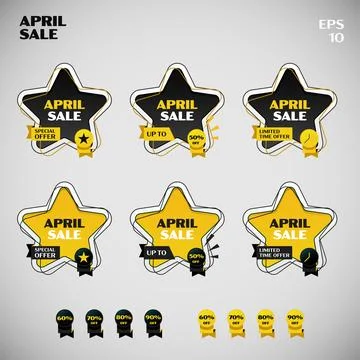 Basic Form of Star April Sale Stock Illustration