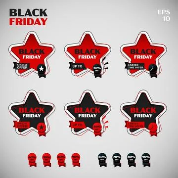 Basic Form of Star Black Friday Sale Stock Illustration