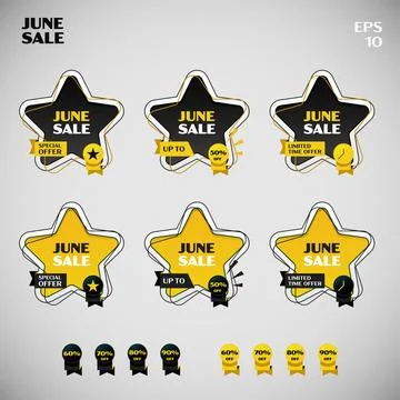 Basic Form of Star June Sale Stock Illustration
