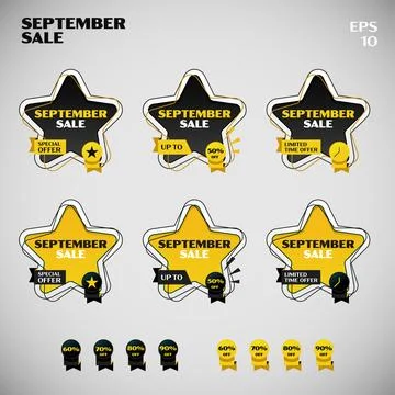 Basic Form of Star September Sale Stock Illustration