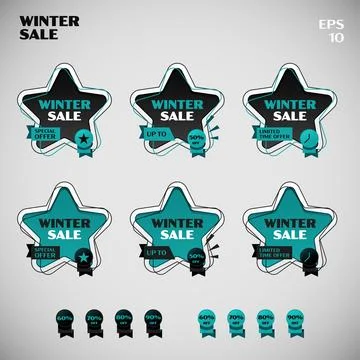 Basic Form of Star Winter Sale Stock Illustration