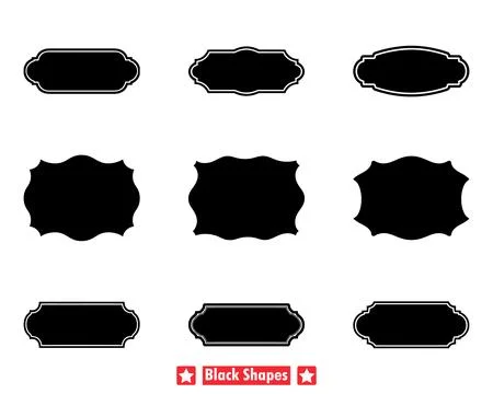 Basic Forms Vector Silhouette Pack Clean and Crisp Graphic Elements Stock Illustration