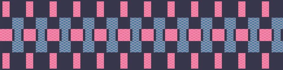 A basic geometric abstract seamless vector border Stock Illustration