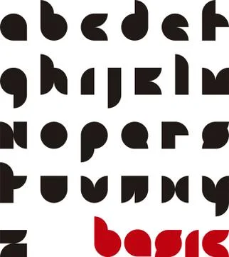 Basic geometric black typeface in lower case. Stock Illustration
