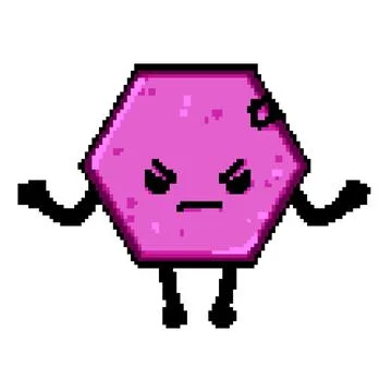 Basic geometric shape character pixel art vector illustration 库存插图