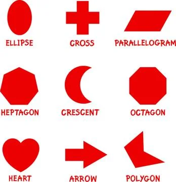 Basic Geometric Shapes with Captions Illustration of Basic Geometric Shape... Stock Photos