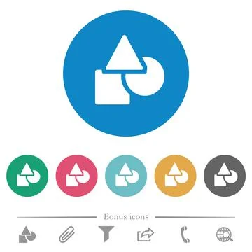 Basic geometric shapes flat round icons Illustrazione stock