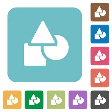 Basic geometric shapes rounded square flat icons イラスト素材