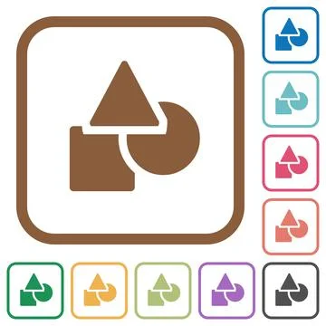Basic geometric shapes simple icons Stockillustratie