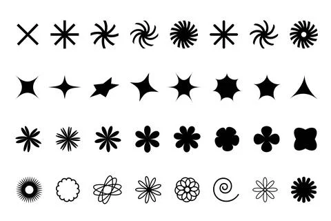 Basic geometric shapes Y2K style Stock Illustration