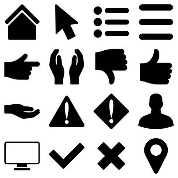 Basic gesture and sign icons Ilustración de archivo