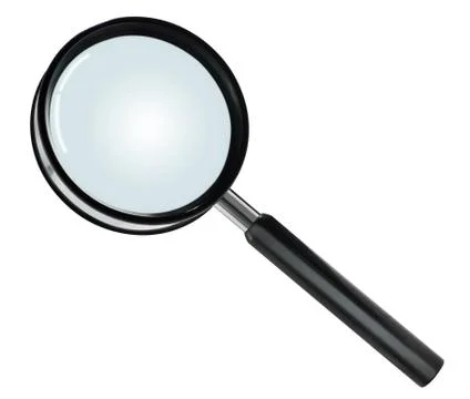 Basic hand lens or magnifying glass, on white Stock Photos