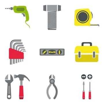 Basic Hardware Tools Illustrazione stock