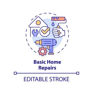 Basic home repairs concept icon Illustrazione stock