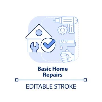 Basic home repairs light blue concept icon Illustrazione stock