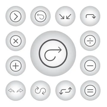 Basic icon for arrow set Stock Illustration