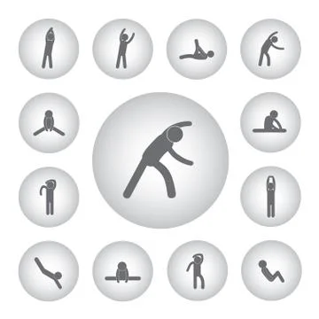 Basic icon for body exercise Stock Illustration