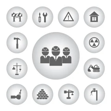 Basic icon for construction Stock Illustration