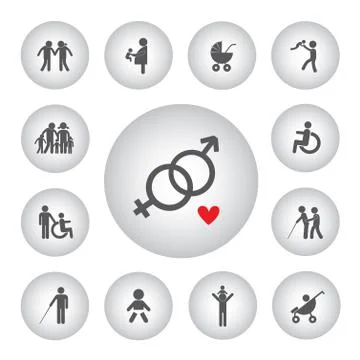 Basic icon for happy family Stock-Illustration