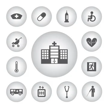 Basic icon for hospital Stock Illustration