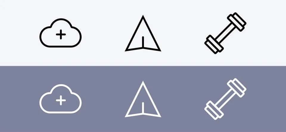 Basic icon pack - add to cloud, share and weight icon Ilustración de archivo