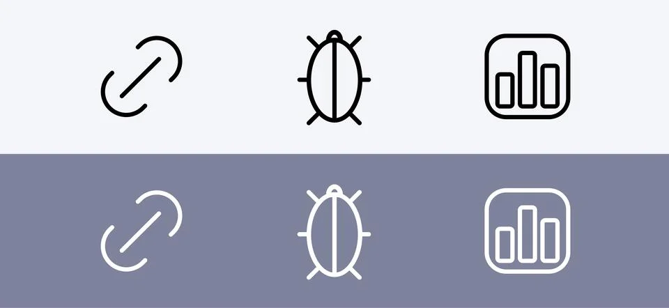 Basic icon pack - link, bug and dashboard icon イラスト素材