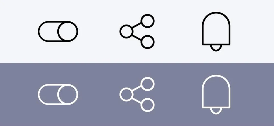 Basic icon pack - slider, share and notification icon イラスト素材