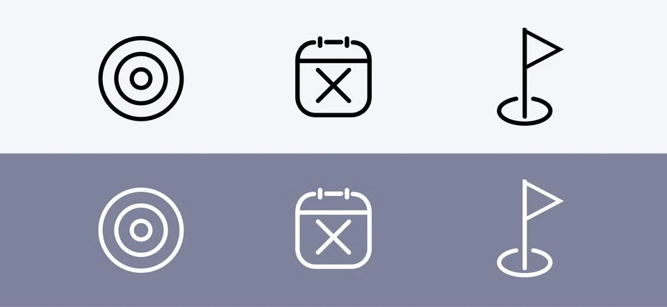 Basic icon pack - target, calendar and goal icon Stock-Illustration