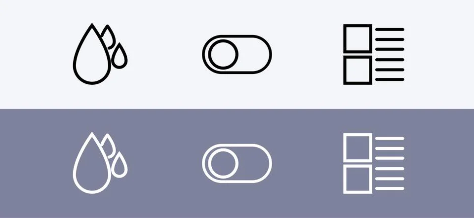 Basic icon pack - water drops, slider and layout icon イラスト素材