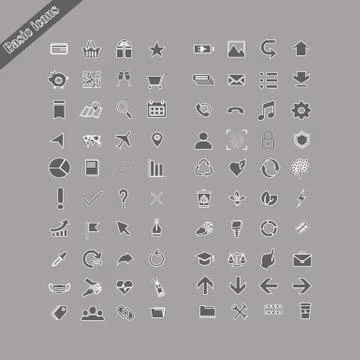 Basic icon sets for business, travel, medicine, commerce, education, ecology, Stock Illustration