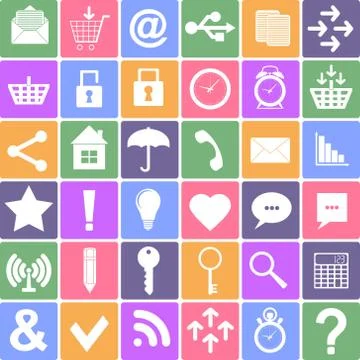 Basic icons set. apps smartphone sign icon. vector illustration Stock Illustration