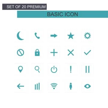 Basic icons set vector 스톡 일러스트
