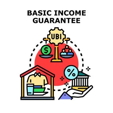 Basic income guarantee concept with essential needs Stock Illustration