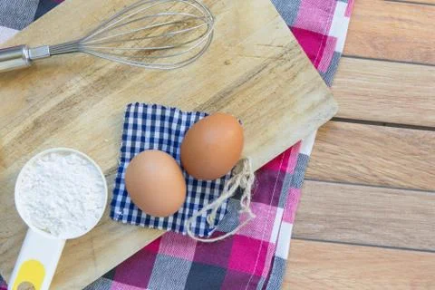 Basic ingredients for baking and dessert. Stock Photos