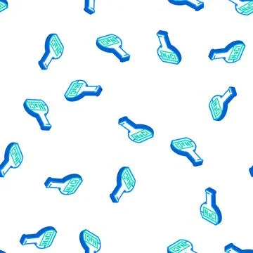 Basic inorganics isometric icon seamless pattern Stock Illustration