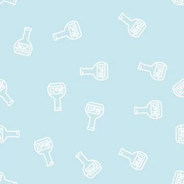 Basic inorganics line vector seamless pattern Stock Illustration