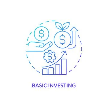 Basic investing blue gradient concept icon Illustrazione stock