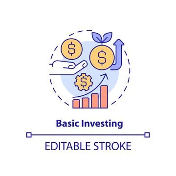 Basic investing concept icon Illustrazione stock