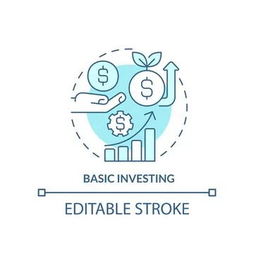 Basic investing turquoise concept icon Illustrazione stock