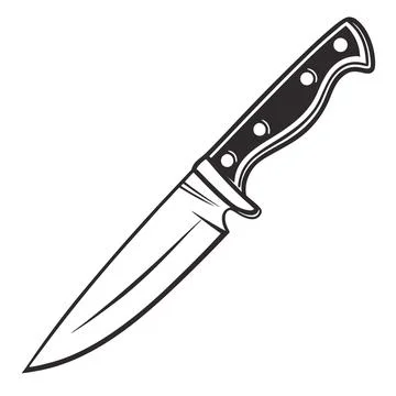 Basic Kitchen Knife Outline Vector Symbol Stock Illustration