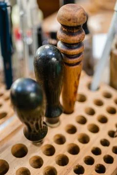Basic leather tools. Stock-Fotos
