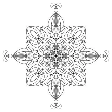 Basic line art Mandala,Zentangle pattern design. Stock Illustration