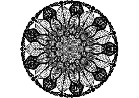 Basic Mandala line art,easy Zentangle design. Stock Illustration